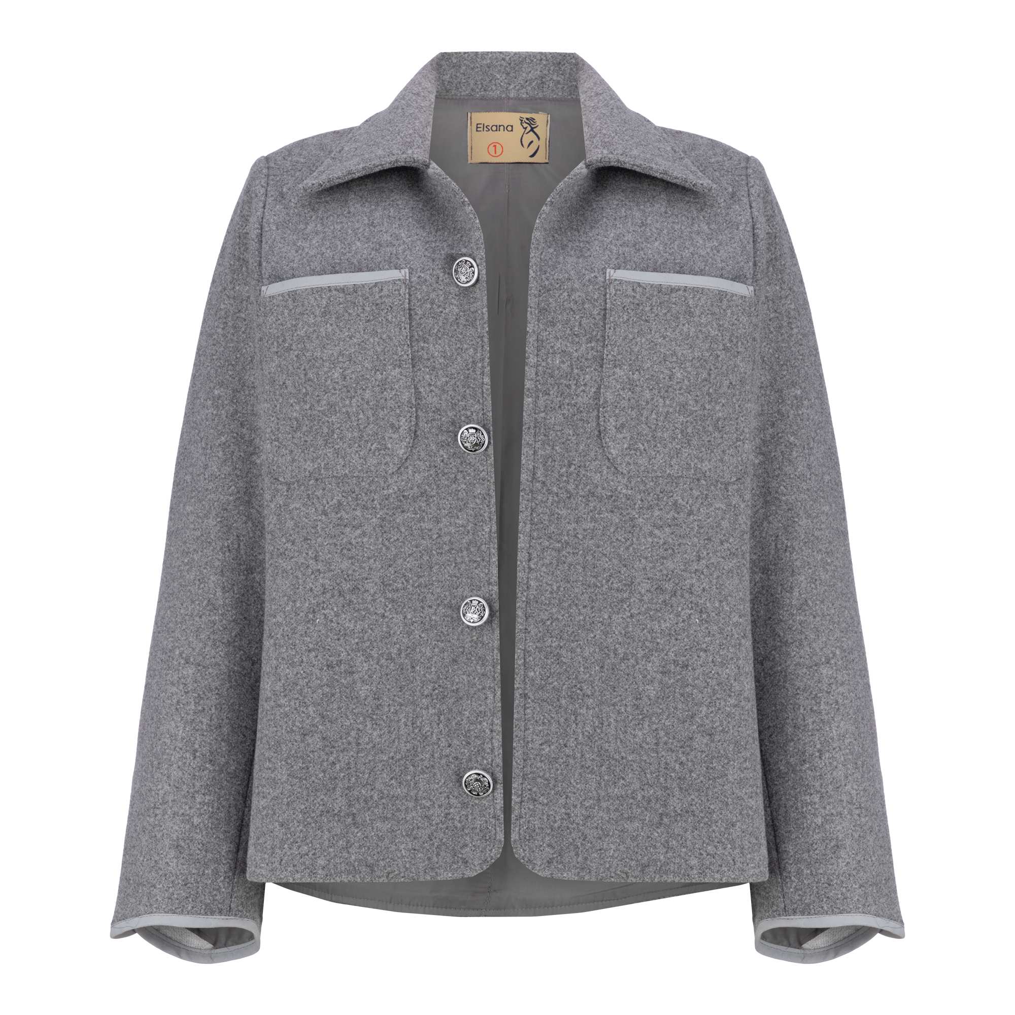 پالتو زنانه فوتر طوسی مدل شیلر السانا Elsana کد 2363