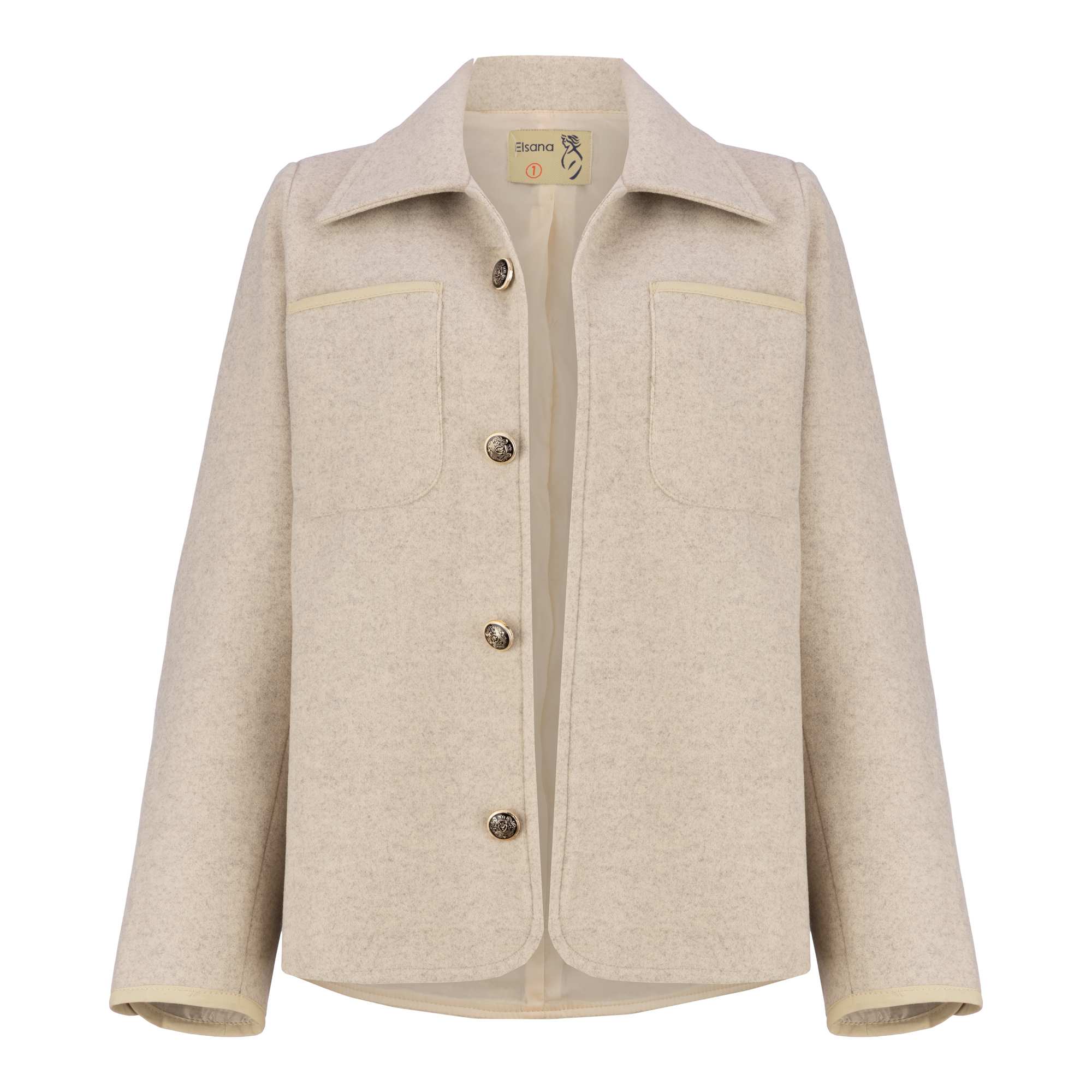 پالتو زنانه فوتر کرم مدل شیلر السانا Elsana کد 2363