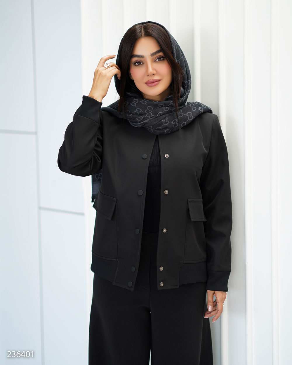 بامبر جکت زنانه مشکی مدل اورانوس السانا Elsana کد 2364