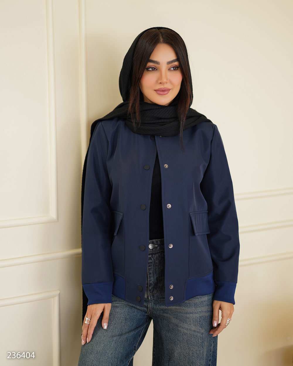 بامبر جکت زنانه سرمه ای مدل اورانوس السانا Elsana کد 2364