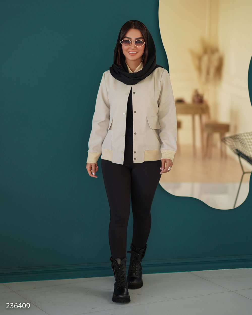 بامبر جکت زنانه شیری مدل اورانوس السانا Elsana کد 2364