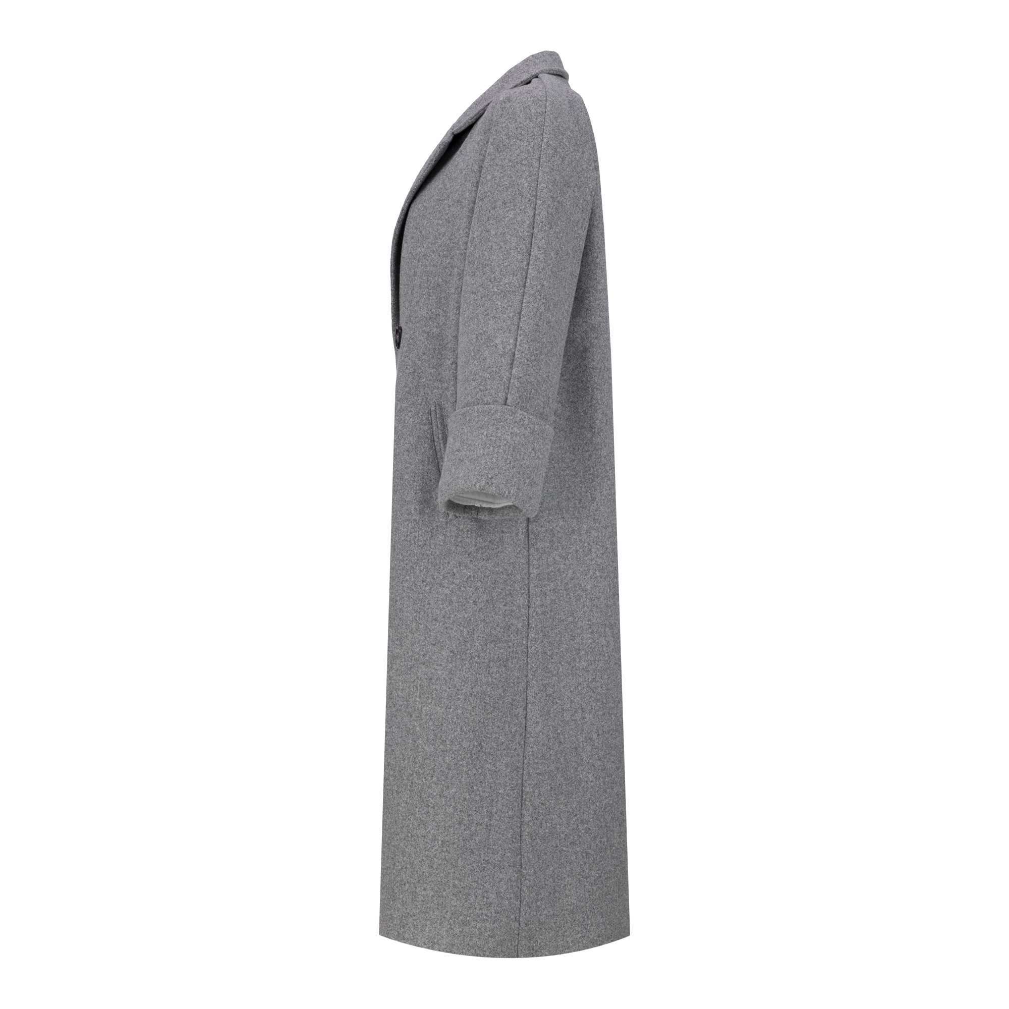 پالتو بلند زنانه فوتر طوسی مدل لطیفه السانا Elsana کد 2366