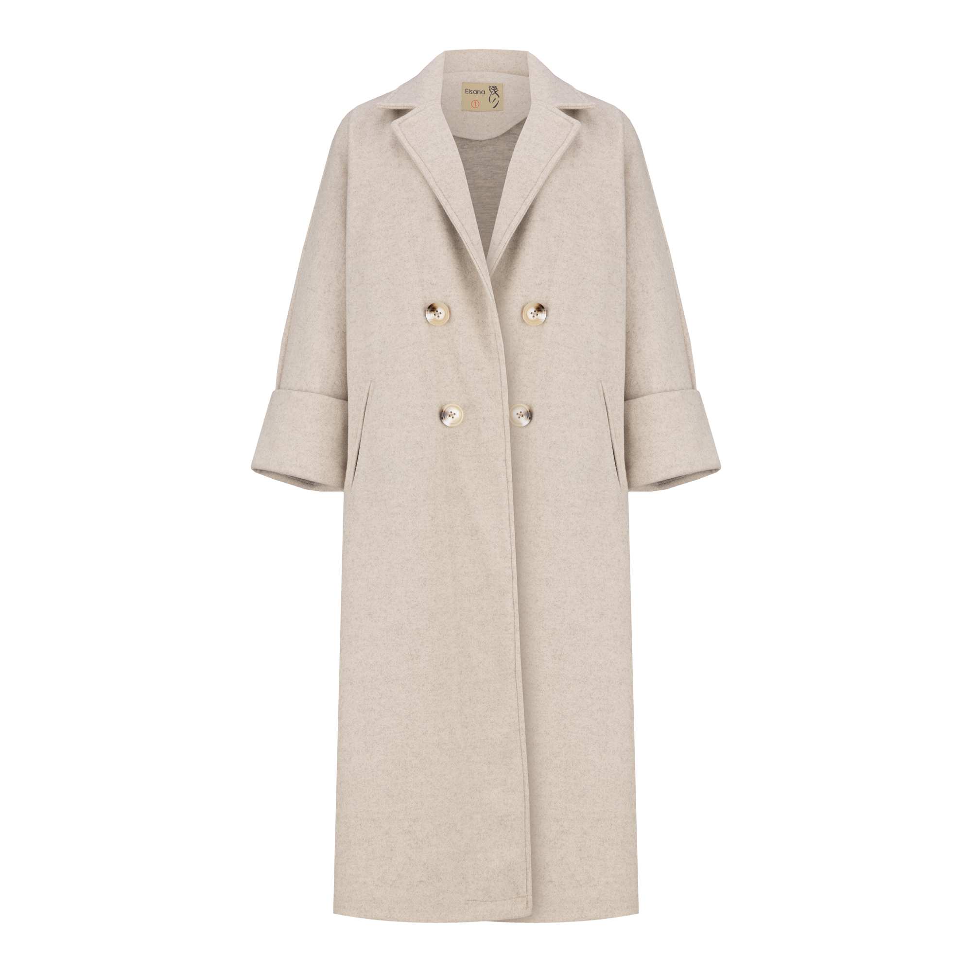 پالتو بلند زنانه فوتر کرم مدل لطیفه السانا Elsana کد 2366