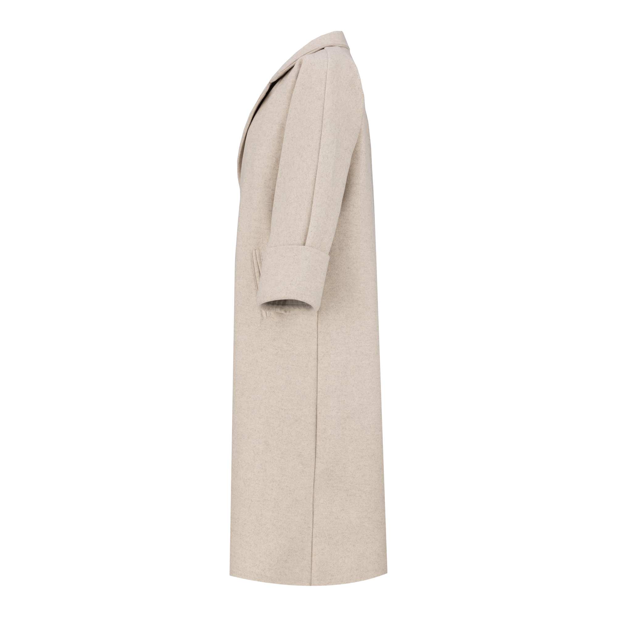 پالتو بلند زنانه فوتر کرم مدل لطیفه السانا Elsana کد 2366