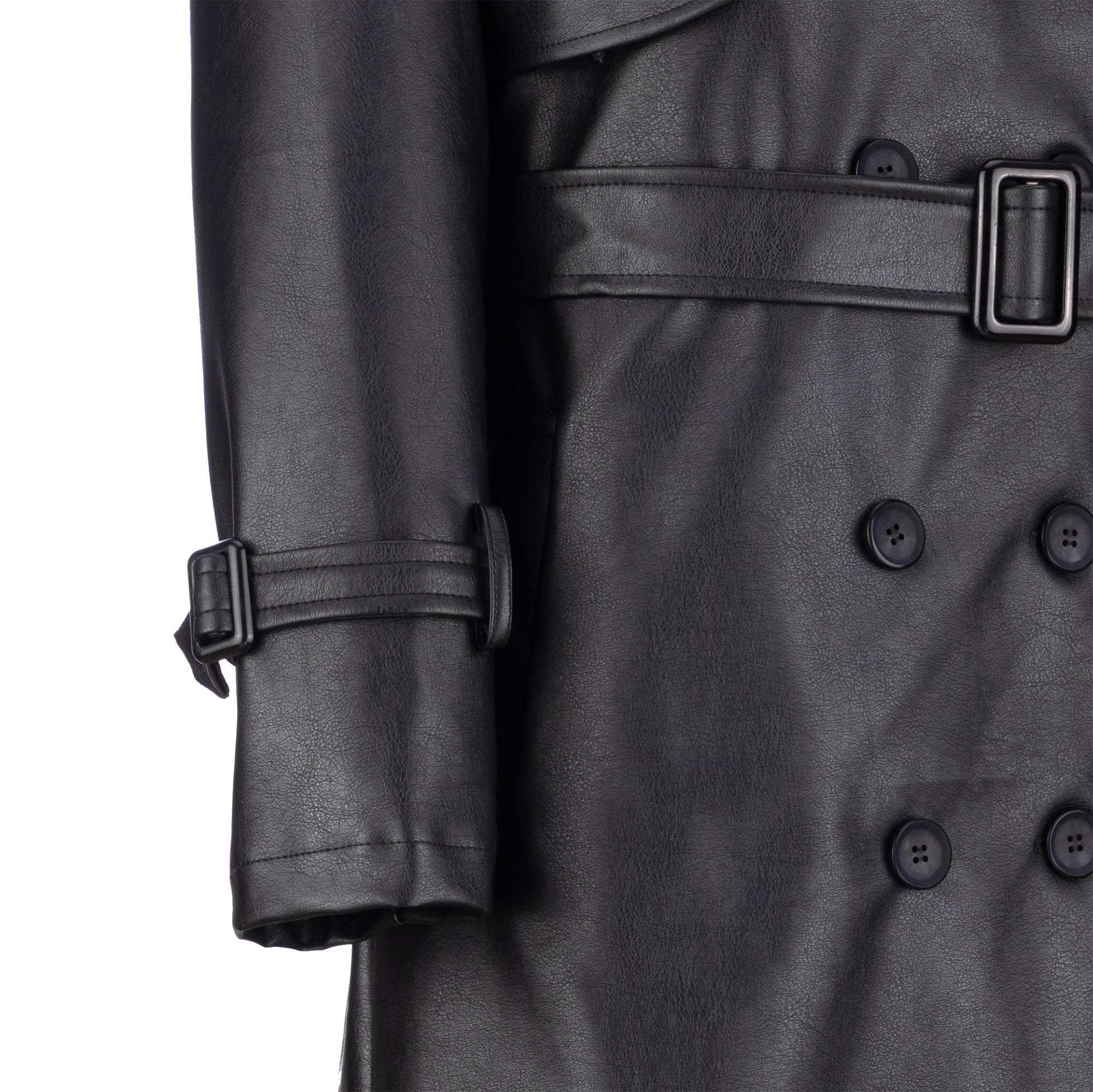 پالتو چرم بلند زنانه مشکی مدل شبرنگ السانا Elsana کد 2373