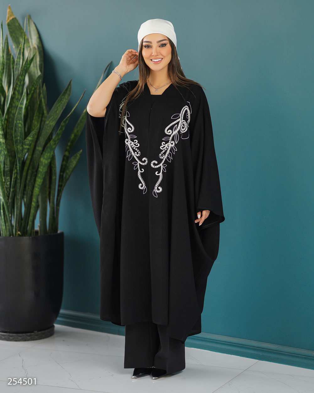 عبا زنانه مشکی السانا Elsana مدل آریاس کد 2545