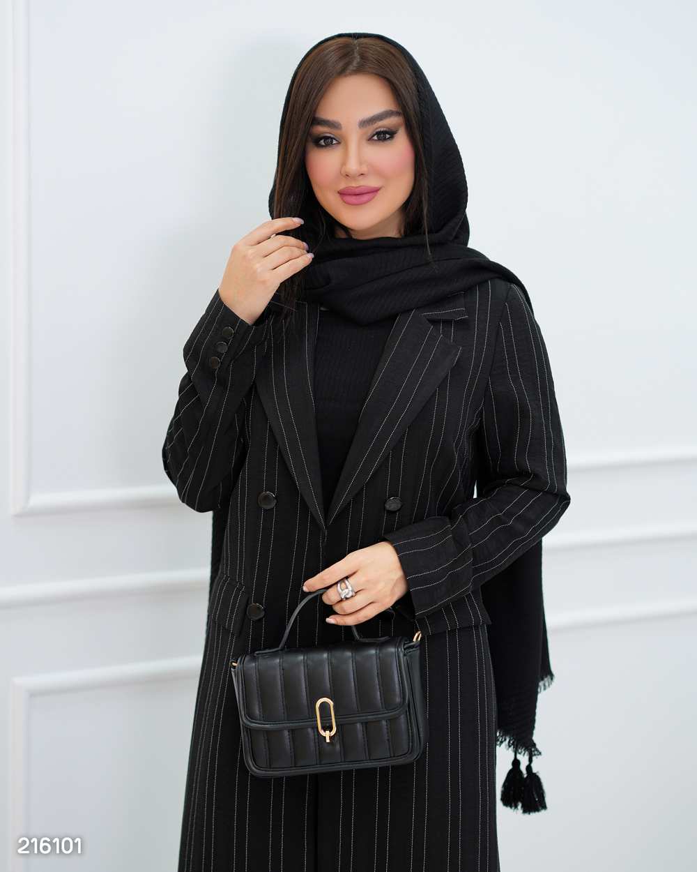مانتو زنانه دیپلمات مشکی السانا Elsana مدل تایلان کد 2161