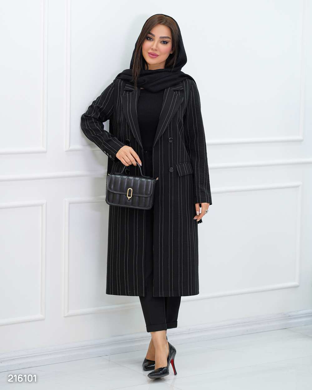 مانتو زنانه دیپلمات مشکی السانا Elsana مدل تایلان کد 2161