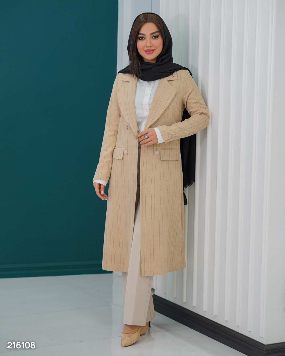 مانتو زنانه دیپلمات کرم السانا Elsana مدل تایلان کد 2161