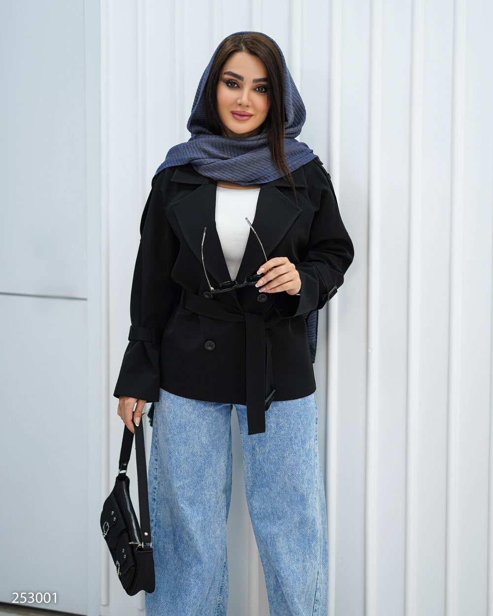 مانتو زنانه مشکی السانا Elsana مدل رابو کد 2530