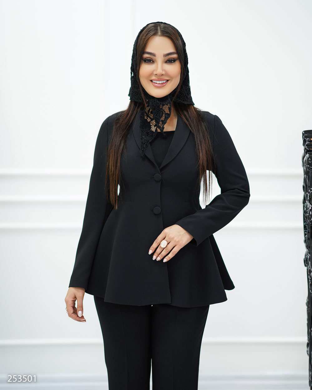 ست کت و شلوار زنانه مشکی السانا Elsana مدل سایماه کد 2535
