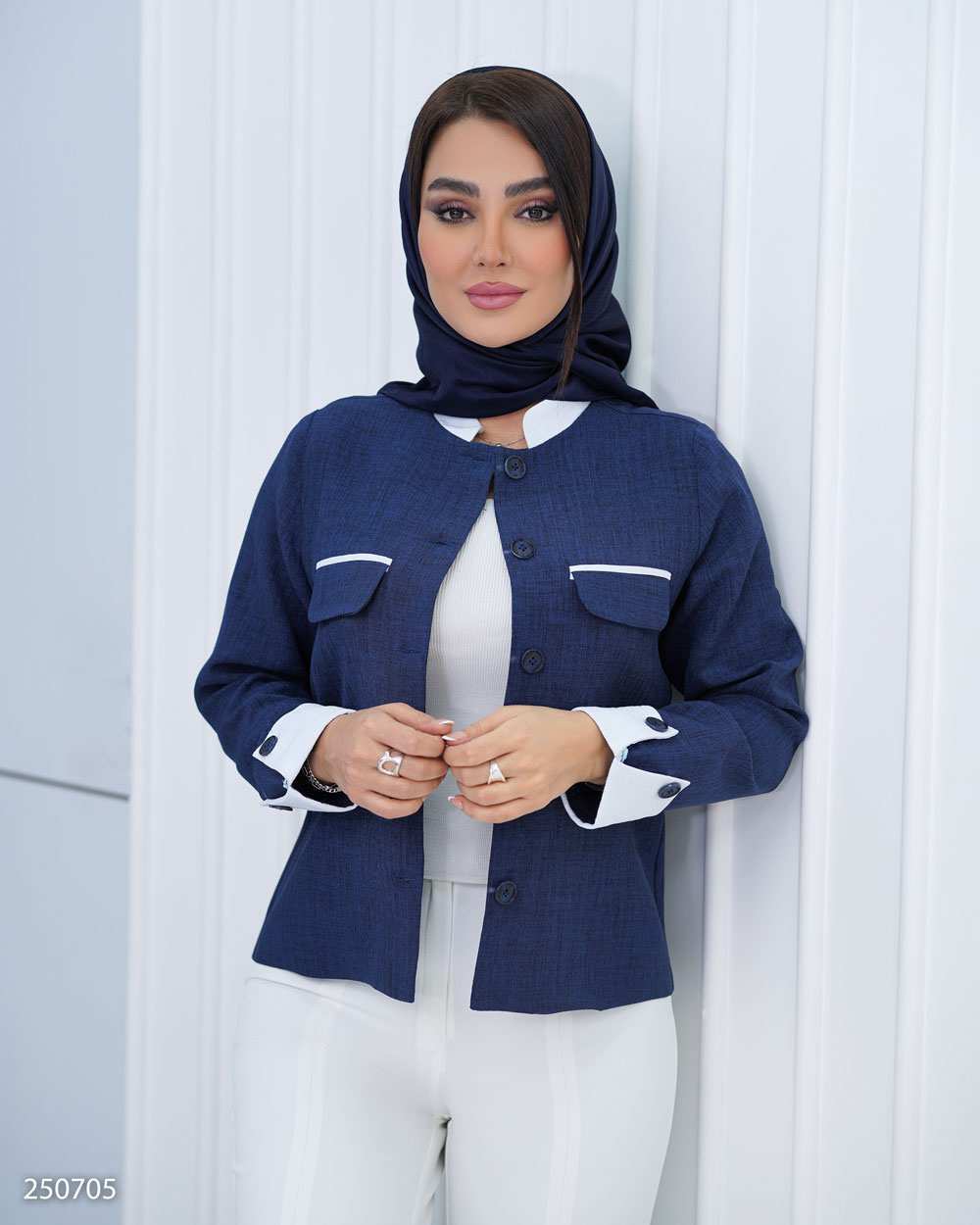 کت کراپ زنانه آبی نفتی السانا Elsana مدل سلما کد 2507