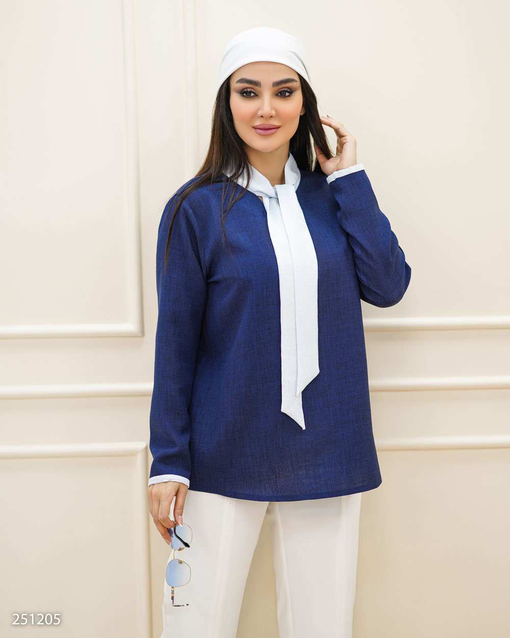 بلوز زنانه آبی نفتی السانا Elsana مدل کایارا کد 2512