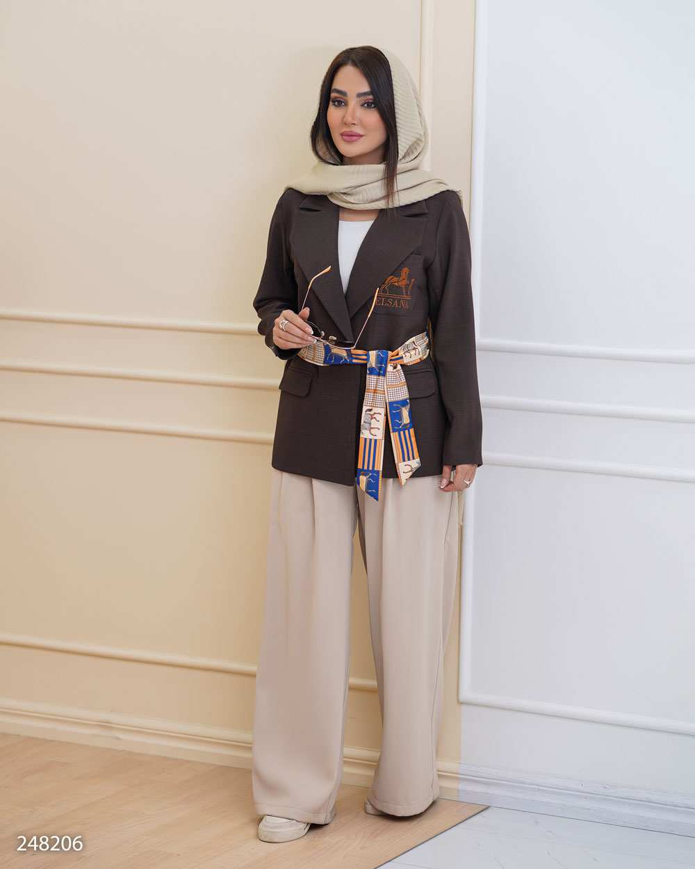 کت زنانه قهوه ای السانا Elsana مدل نیلرام کد 2482