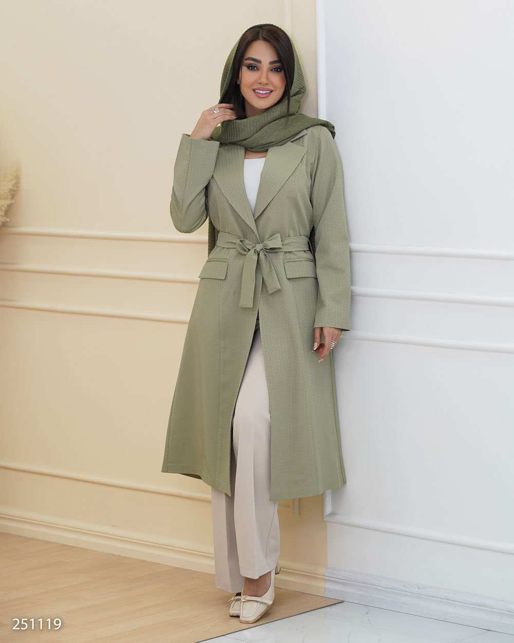 مانتو زنانه سبز سدری السانا Elsana مدل ویرا کد 2511