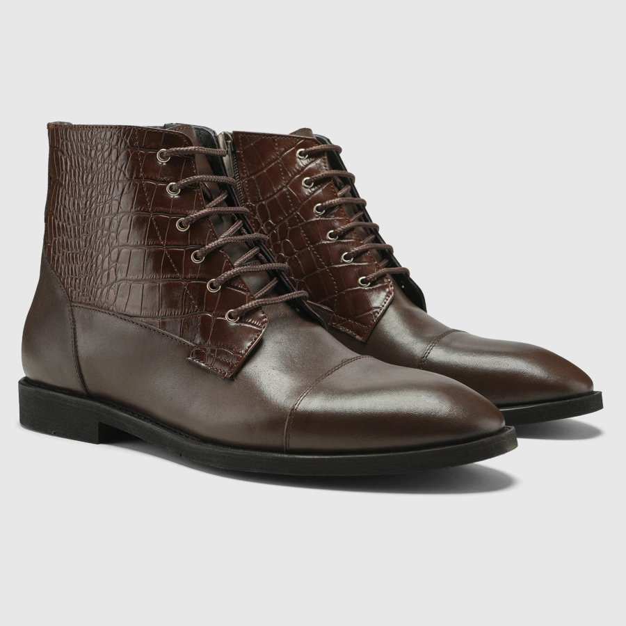 بوت چرم طبیعی مردانه ناپا کوروکو قهوه ای اورز Orez مدل TEODOR کد MFB113