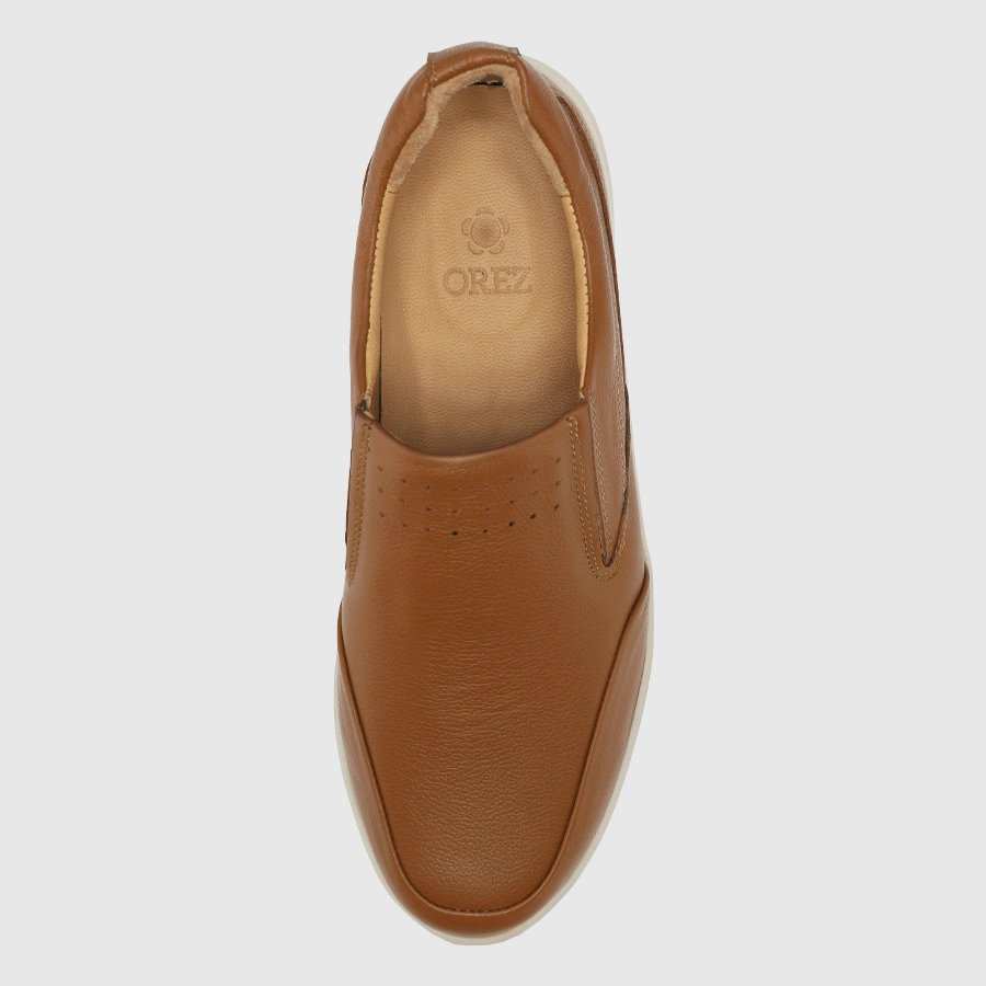 کفش چرم طبیعی مردانه ناپا چاپی سبز یشمی اورز Orez مدل NURLAN