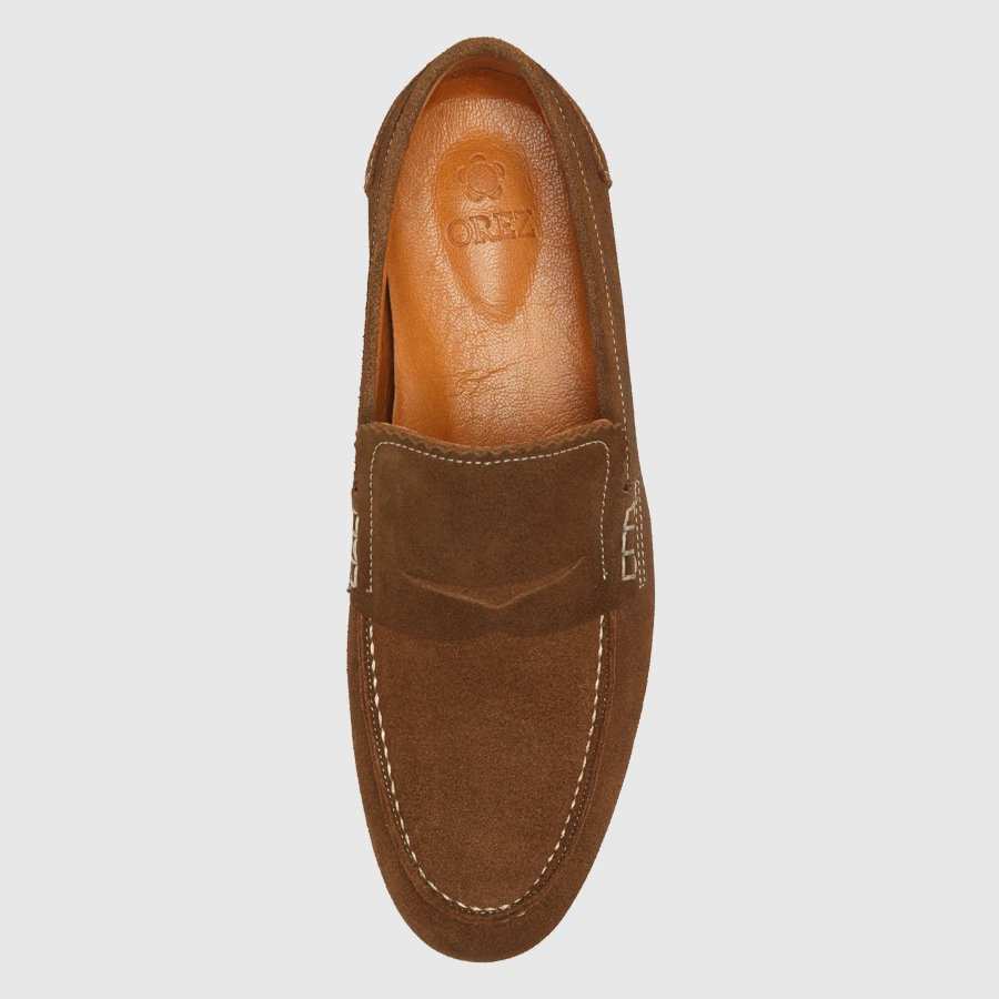 کفش کالج مردانه جیر اشبالت قهوه ای تیره اورز Orez مدل SOLLIVAN