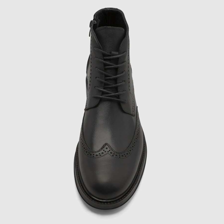 بوت چرم طبیعی مردانه ناپا مشکی اورز Orez مدل LINCOLN کد MFB116