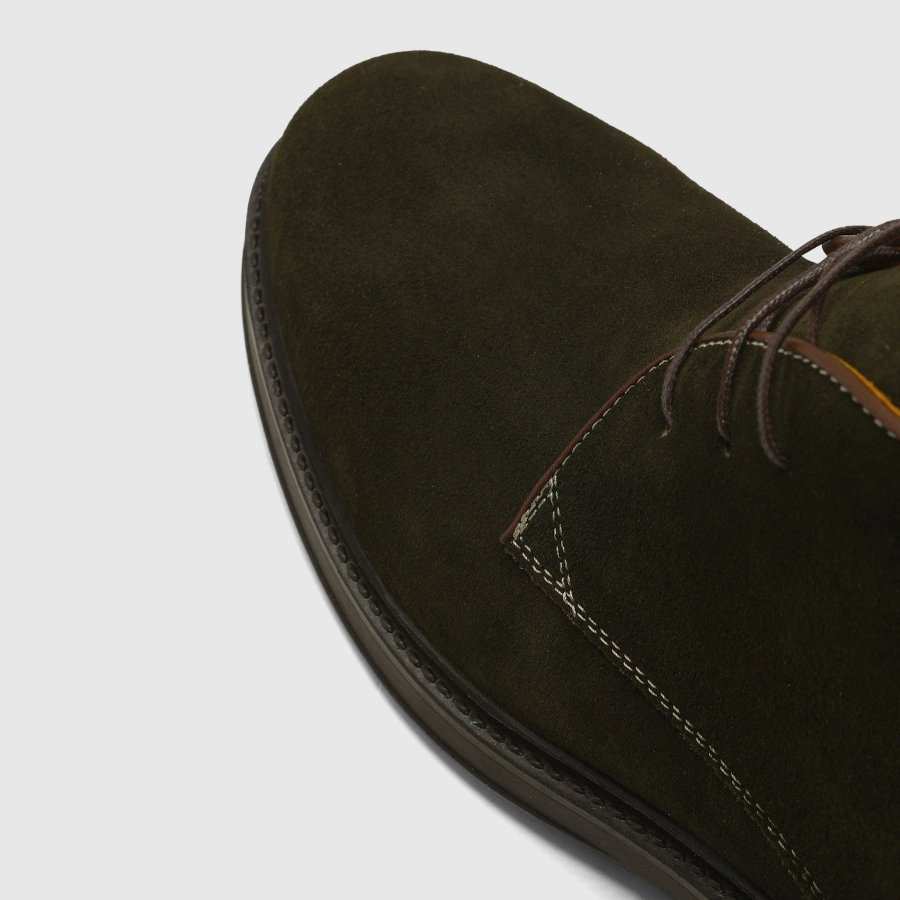 بوت چرم طبیعی مردانه سبز تیره اورز Orez مدل LINCOLN کد MFB117