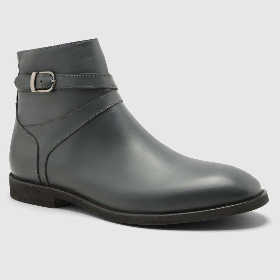 بوت چرم طبیعی مردانه ناپا طوسی اورز Orez مدل HAMILTON کد MFB119