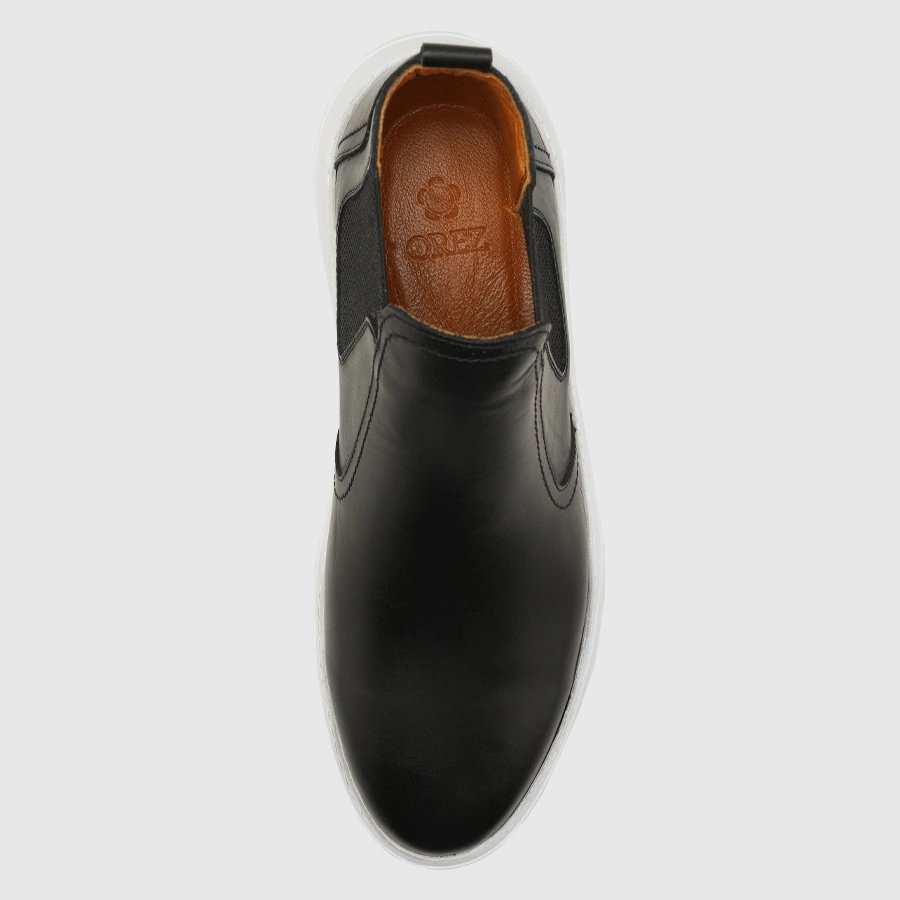 بوت چرم طبیعی مردانه ناپا مشکی اورز Orez مدل RIVER کد MCB122