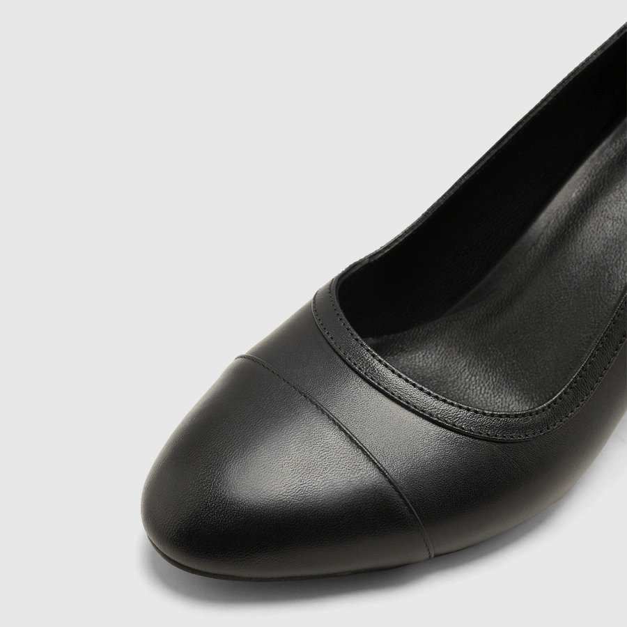 کفش پاشنه بلند چرم زنانه ناپا مشکی اورز Orez مدل ANABELLA