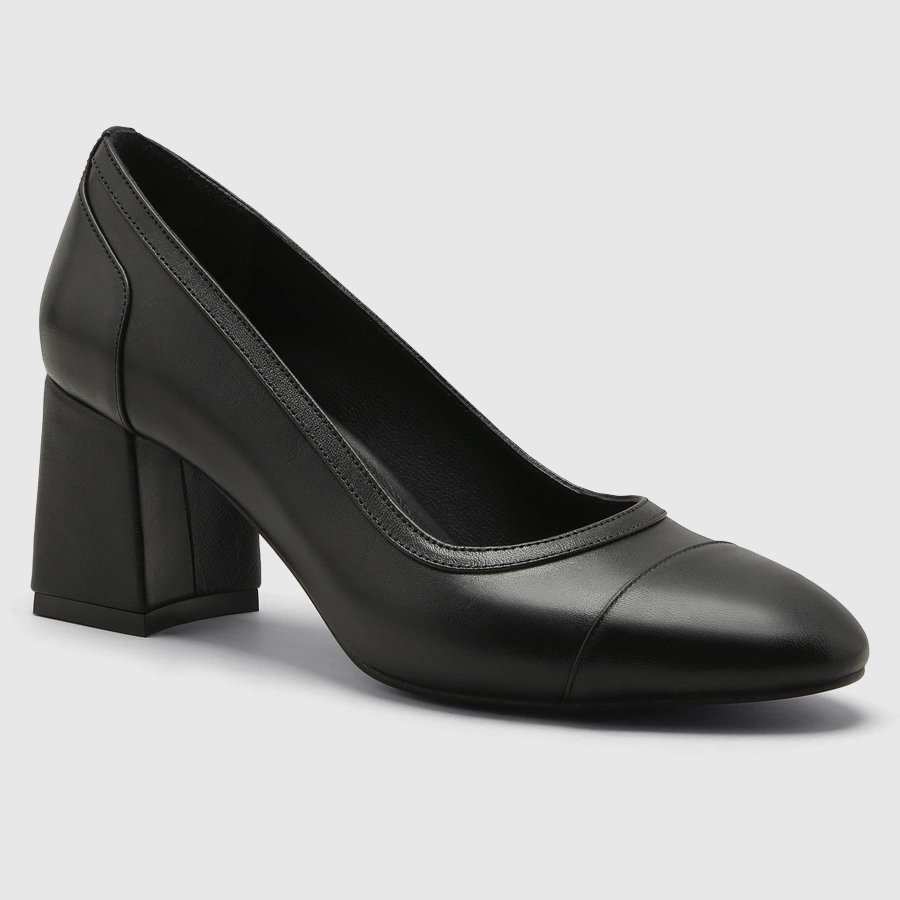 کفش پاشنه بلند چرم زنانه ناپا مشکی اورز Orez مدل ANABELLA