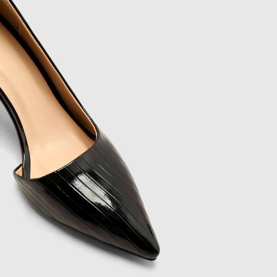 کفش پاشنه بلند زنانه ناپا چاپی مشکی اورز Orez مدل HAZEL