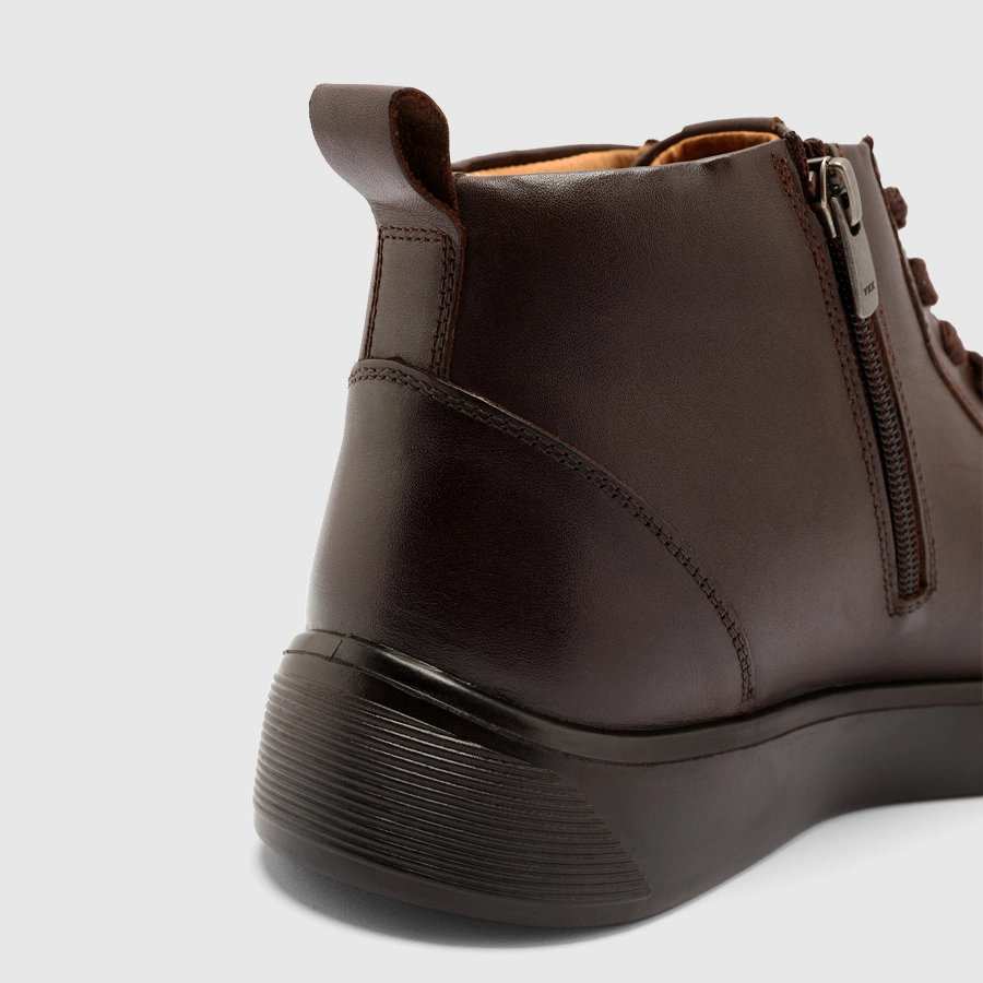 بوت چرم طبیعی مردانه پولیشی قهوه ای اورز Orez مدل KAI BOOTI 1 کد MCB125