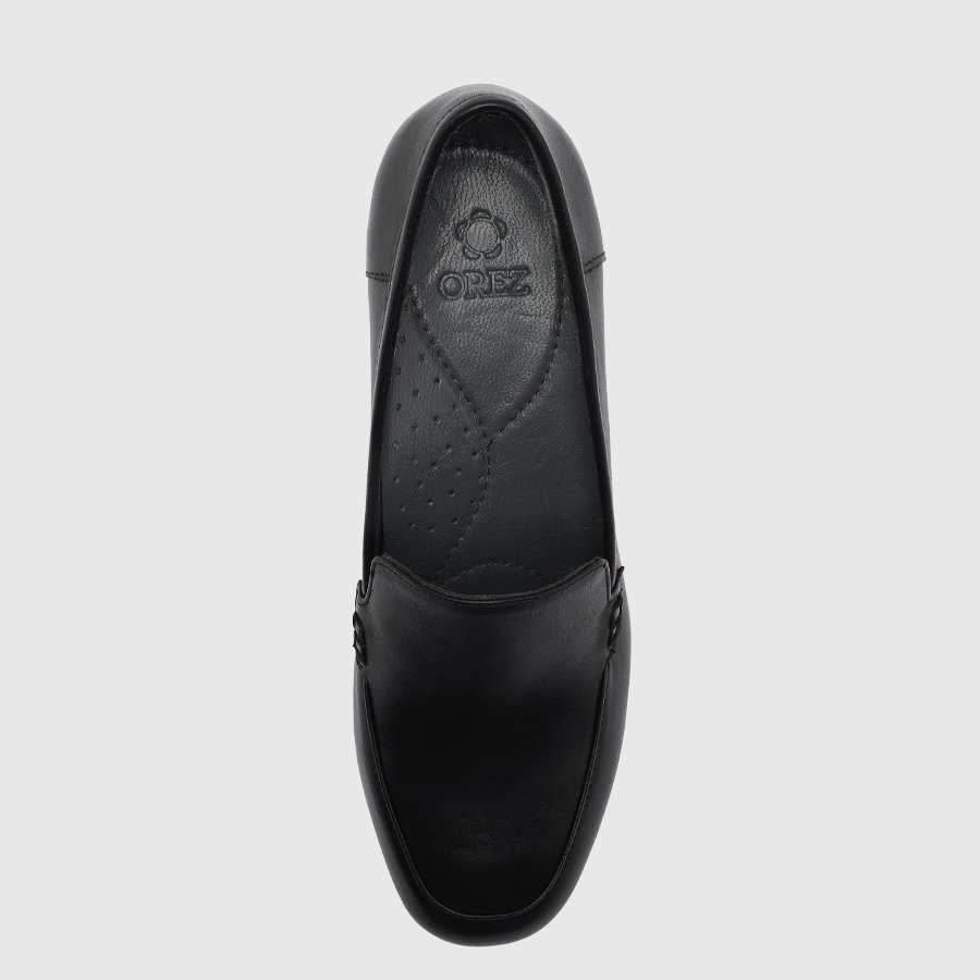 کفش پاشنه بلند چرم زنانه ناپا مشکی اورز Orez مدل NIKITA