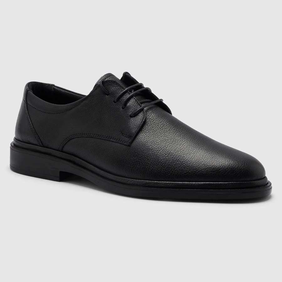 کفش چرم طبیعی مردانه ناپا چاپی مشکی اورز Orez مدل DAVID