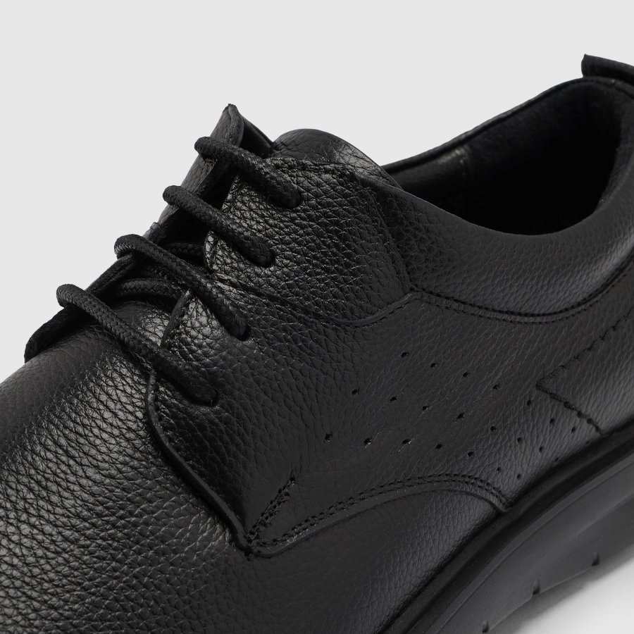 کفش چرم طبیعی مردانه فلوتر مشکی اورز Orez مدل NELSON