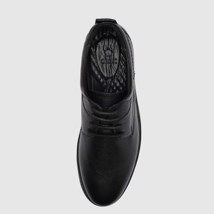 کفش چرم طبیعی مردانه فلوتر مشکی اورز Orez مدل NELSON