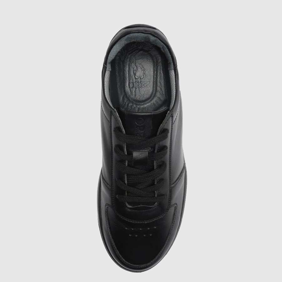 کفش اسنیکرز چرم طبیعی مردانه ناپا مشکی اورز Orez مدل KAI SNEAKER 2
