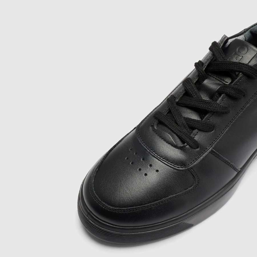 کفش اسنیکرز چرم طبیعی مردانه ناپا مشکی اورز Orez مدل KAI SNEAKER 2