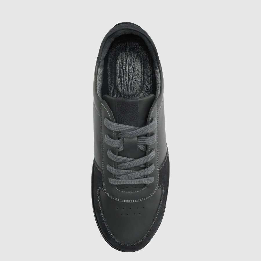 کفش اسنیکرز چرم طبیعی مردانه ناپا طوسی اورز Orez مدل KAI SNEAKER 2