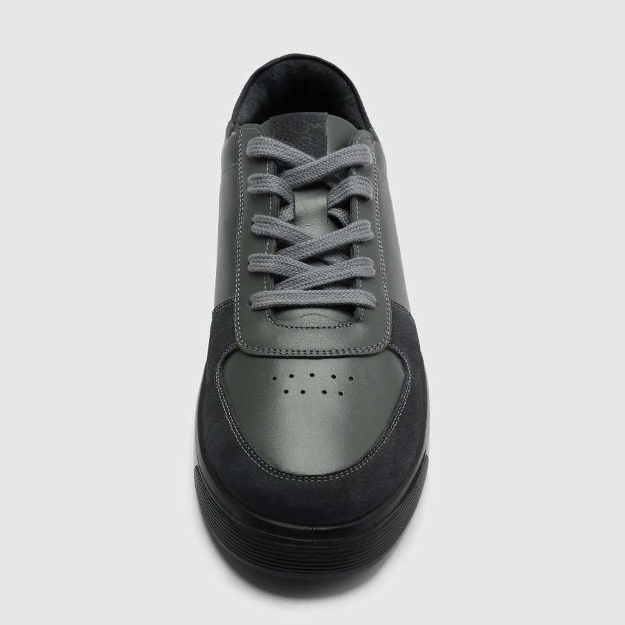 کفش اسنیکرز چرم طبیعی مردانه ناپا طوسی اورز Orez مدل KAI SNEAKER 2