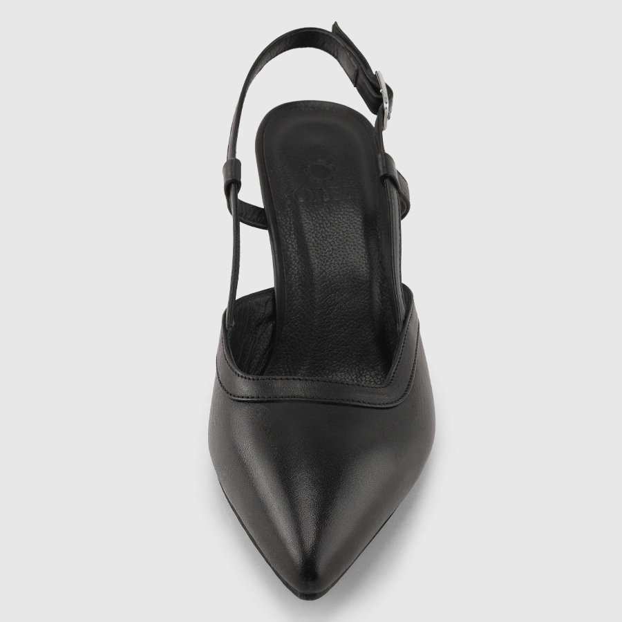 کفش پاشنه بلند چرم زنانه ناپا مشکی اورز Orez مدل MARGO