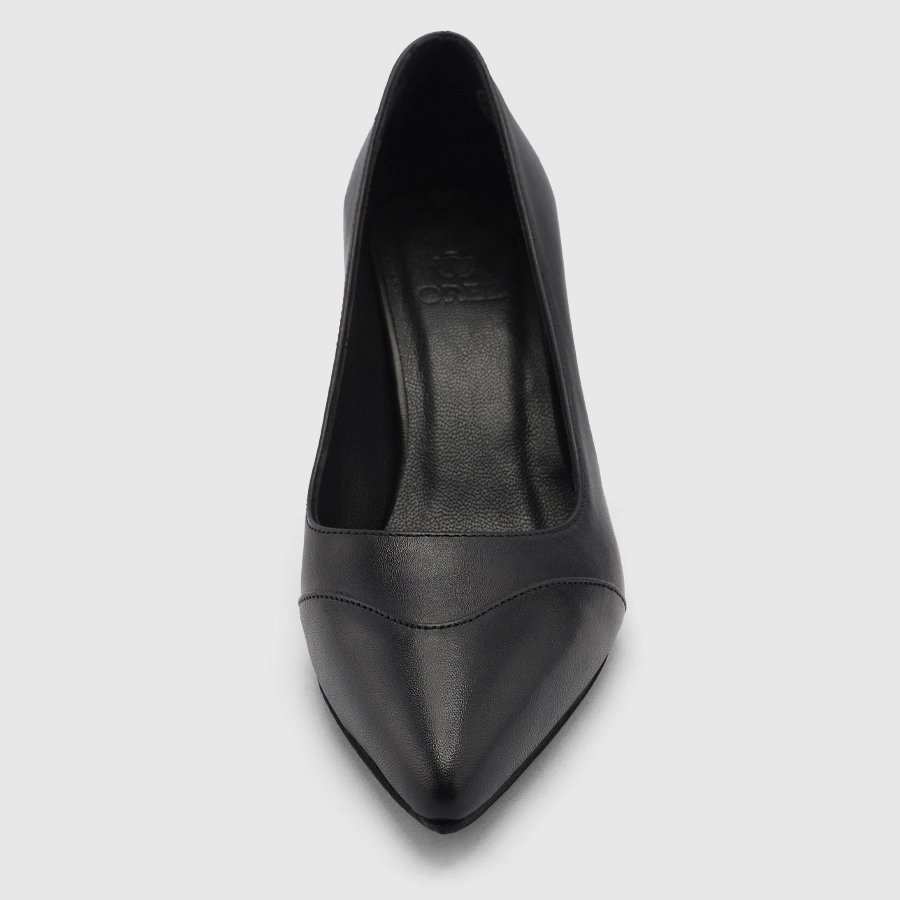 کفش پاشنه بلند چرم زنانه ناپا مشکی اورز Orez مدل MEENA