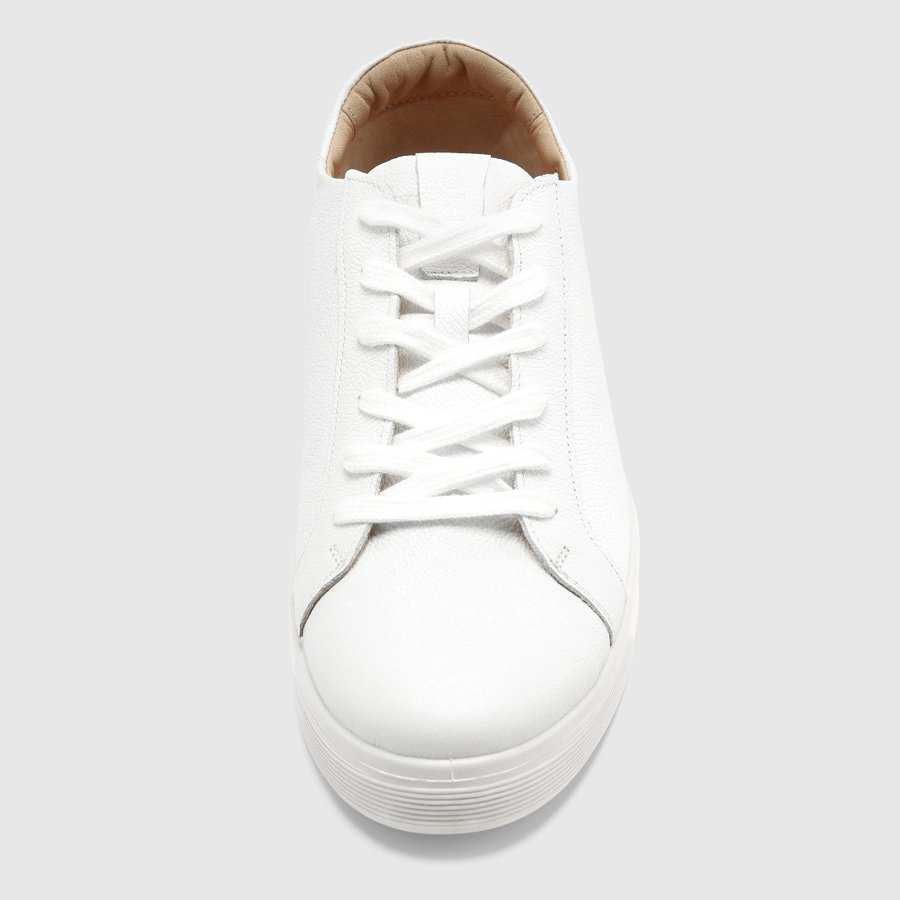 کفش اسنیکرز چرم طبیعی مردانه مرسدس شاهگلی سفید اورز Orez مدل KAI SNEAKER 1