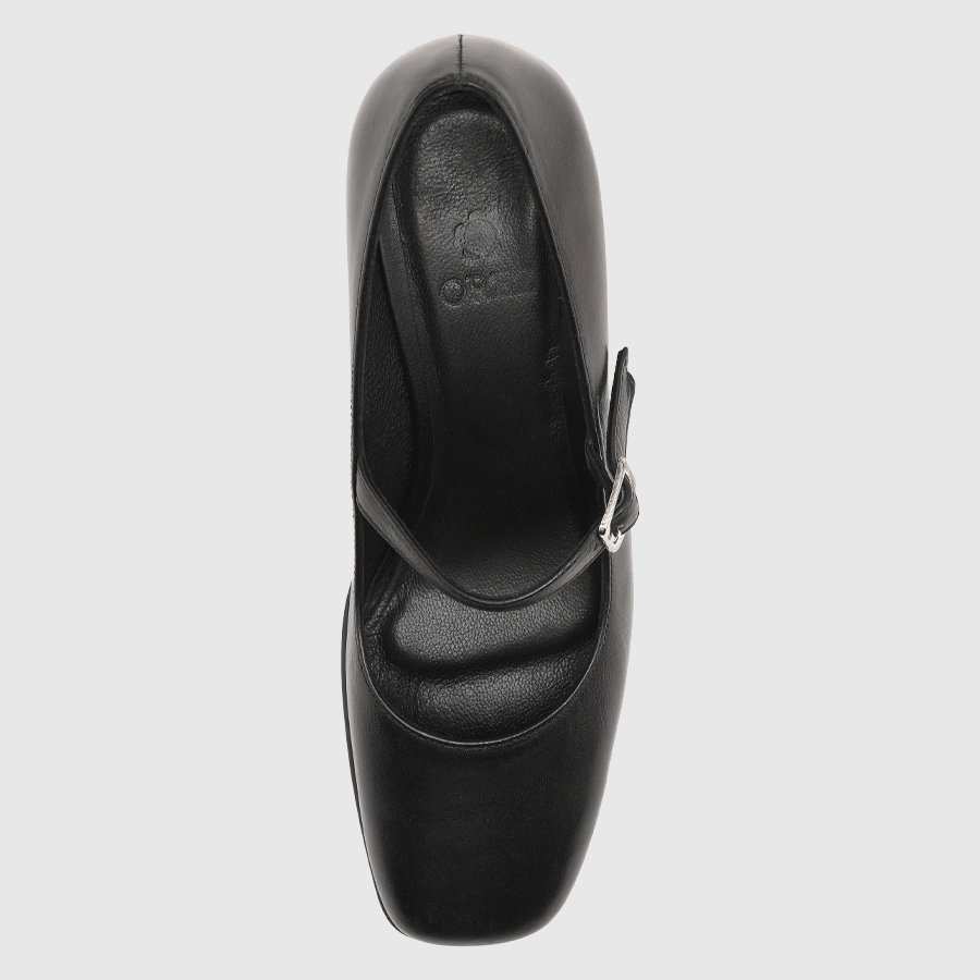 کفش پاشنه بلند چرم زنانه ناپا مشکی اورز Orez مدل MARIBEL