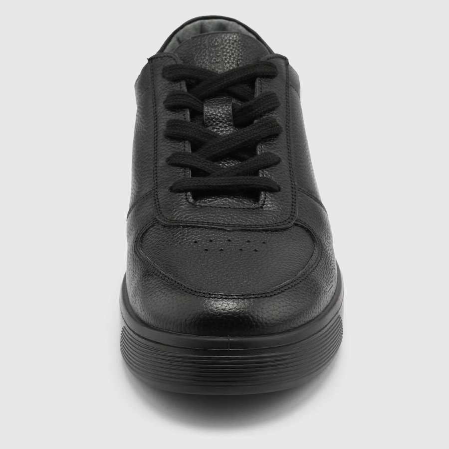 کفش اسنیکرز چرم طبیعی مردانه فلوتر مشکی اورز Orez مدل KAI SNEAKER 2