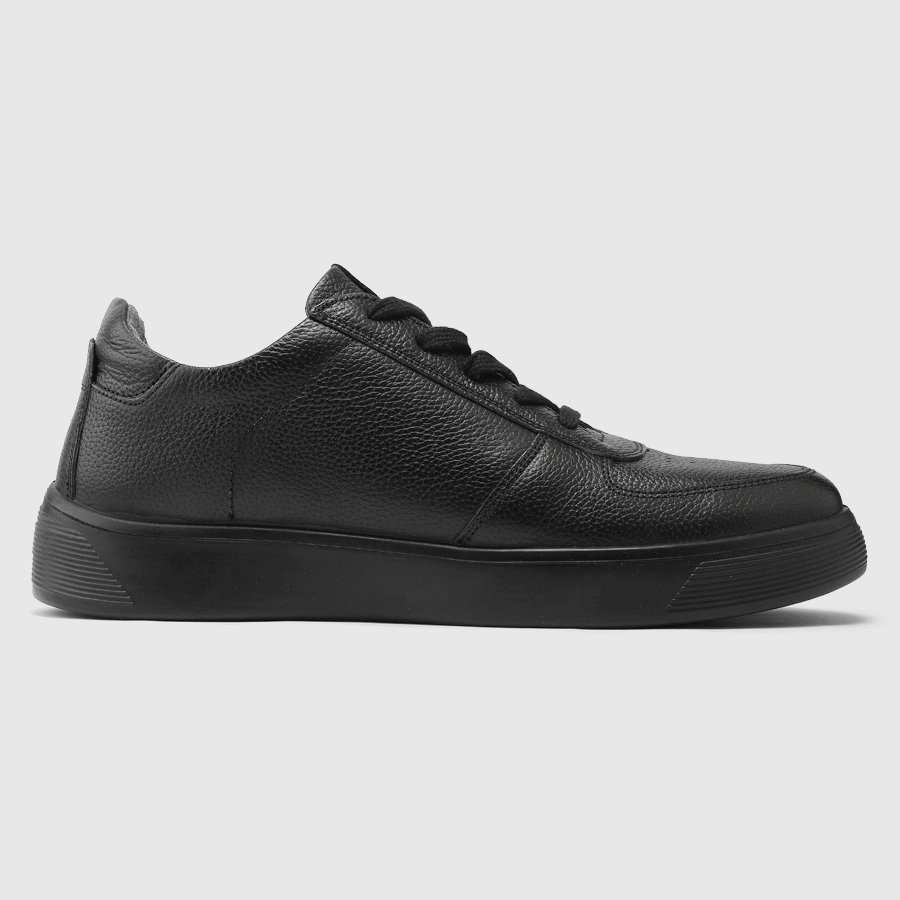 کفش اسنیکرز چرم طبیعی مردانه فلوتر مشکی اورز Orez مدل KAI SNEAKER 2