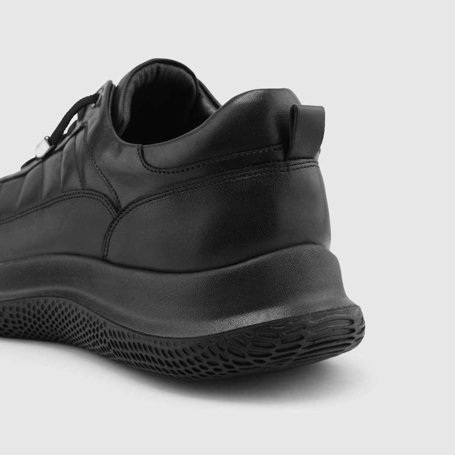 کفش اسنیکرز چرم طبیعی مردانه ناپا مشکی اورز Orez مدل DERRICK