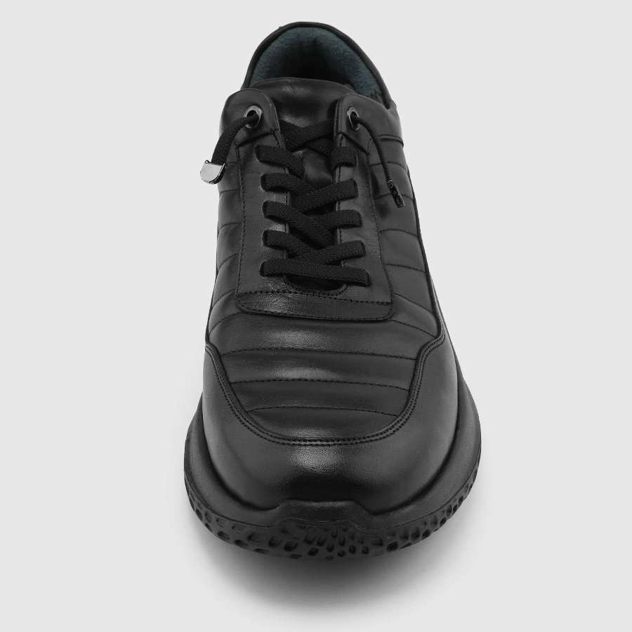 کفش اسنیکرز چرم طبیعی مردانه ناپا مشکی اورز Orez مدل DERRICK