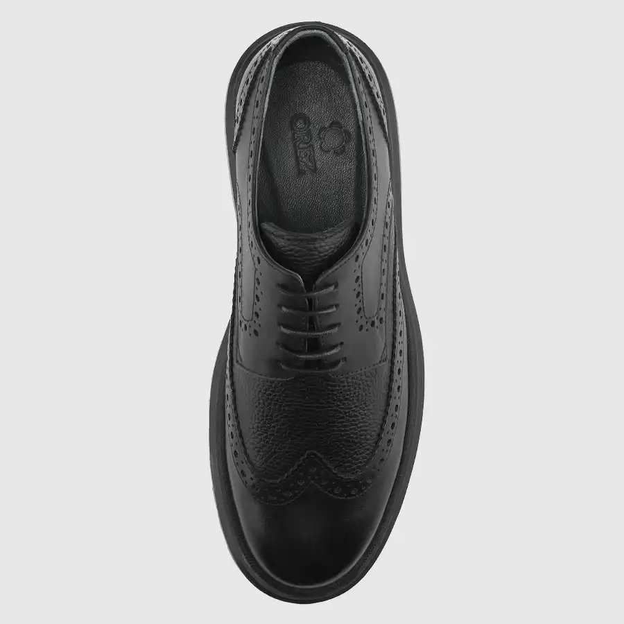 کفش چرم طبیعی مردانه ناپا مشکی اورز Orez مدل TOTTI l