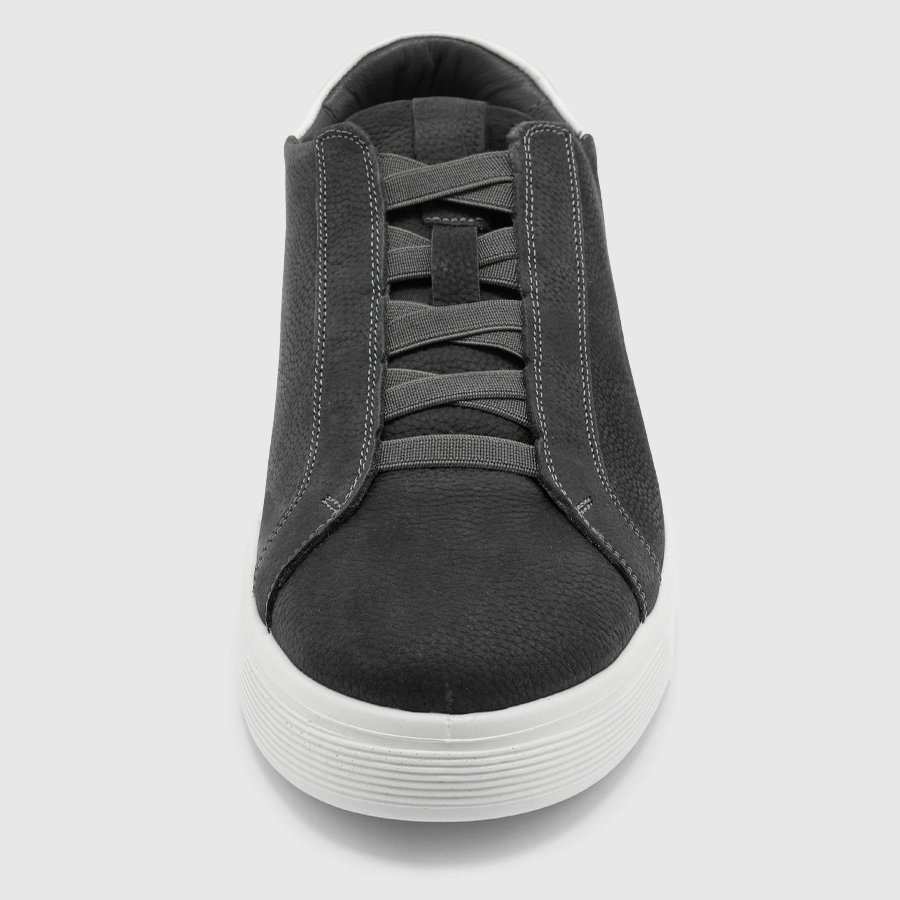 کفش اسنیکرز چرم طبیعی مردانه حریر دودی اورز Orez مدل KAI SLIP ON