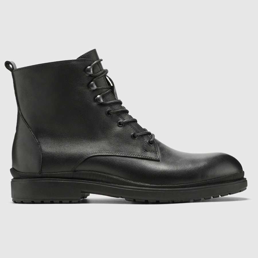 نیم بوت چرم طبیعی مردانه ناپا مشکی اورز Orez مدل TYSON