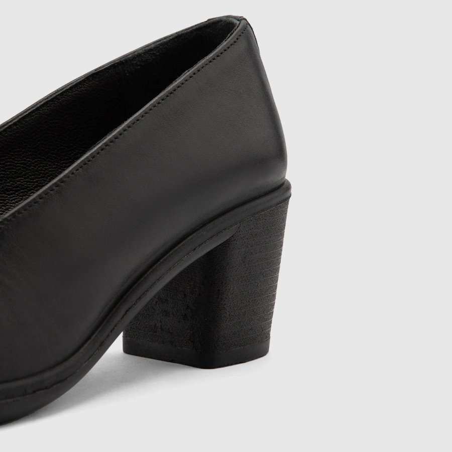 کفش پاشنه بلند چرم زنانه ناپا مشکی اورز Orez مدل DUNA